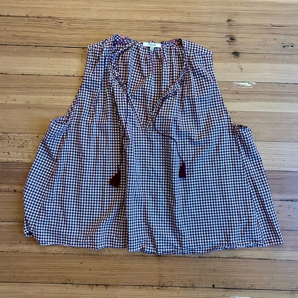 Madewell Bellshift Red White Gingham Check Sleeveless Top. Size XL. - Picture 3 of 14